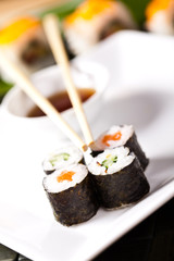 sushi rolls closeup