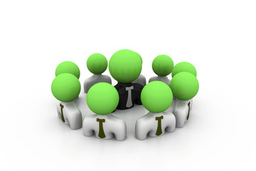 Business group with leader