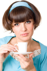 woman enjoying a cup of coffee