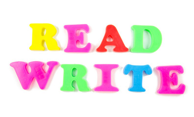 read and write written in fridge magnets
