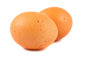 Two brown eggs