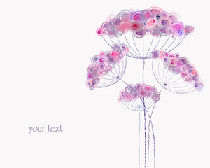 artificial pastel flower illustration, free copy space