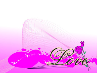 vector wave, hearts background for love greeting card