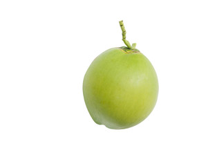 Green coconut Fruit isolated on white