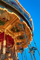 Colourful & Detailed Carousel ride at a theme park