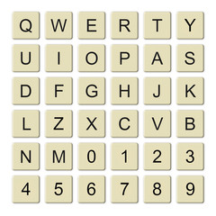 QWERTY tile letters
