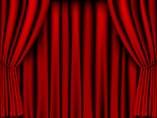 red curtain vector