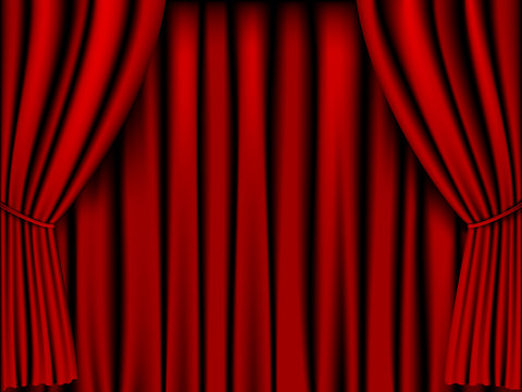 red curtain vector