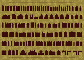 Vintage old city buildings vector