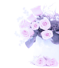 Pink fresh roses bouquet