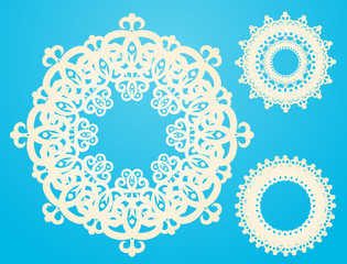 Snowflake winter background.