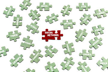 Puzzle concept social network, business concept
