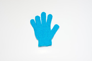 Blue knitted glove