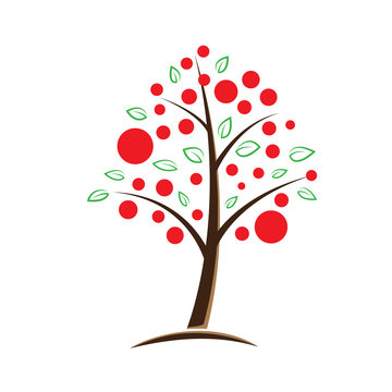 apple tree symbolic illustration
