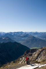 Fototapeta na wymiar Widok z Nebelhorn - Allgäu Alpy - Niemcy