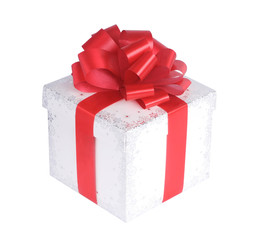 Gift box over white background