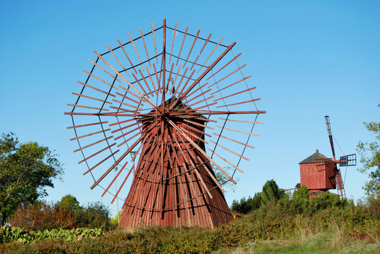 Beautiful Red Windmills