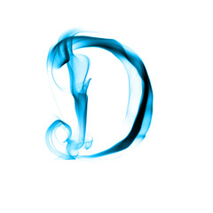 Lettre D, fumée bleue