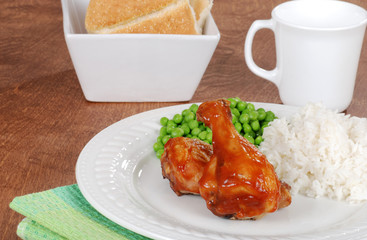 Chicken leg meal with vegetables