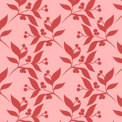 gentle abstract vector seamless floral  pattern with leaves