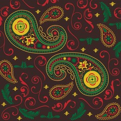 Christmas Paisley in Black