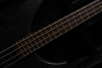 Guitar neck on black