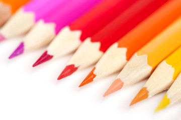 color pencils on white background