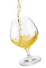 Cognac glass and bottle