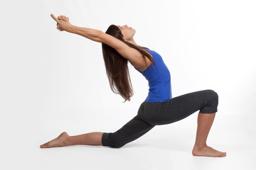 woman yoga warrior pose