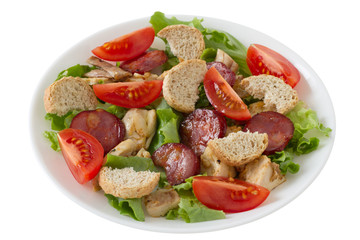 salad with sausage