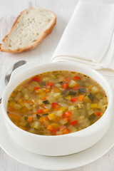 vegetable soup with bread