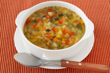 vegetable soup in the bowl