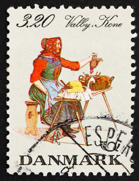 Postage stamp Denmark 1989 Woman from Valby