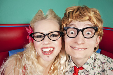 Funny nerdy couple