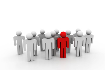 Social network people with leader