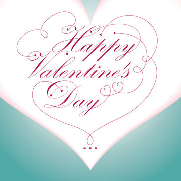 happy Valentine's Day type text on heart shape pattern