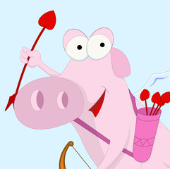 Cute Piglet Cupid