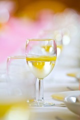Toast drink on a wedding or reception table