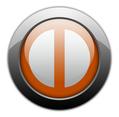 Orange Metallic Orb Button "Exit Symbol"