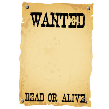 Plakat - WANTED DEAD OR ALIVE white