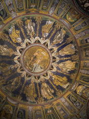 World famous 10th century mosaics in church in Ravenna Italy