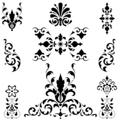 Black medieval ornaments