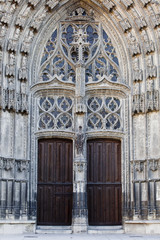 The entrance to Saint Gatien cathedral in Tours