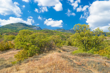 Fototapeta na wymiar Landscape in Crimean mountains near Gurzuf resort
