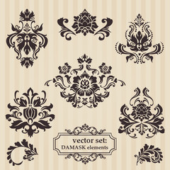 Set of ornamental DAMASK illustrations - for your design, invita