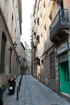 Narrow small street of Barcelona