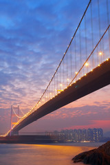 long bridge in sunset hour