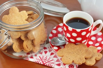 Homemade butter cookies and coffee