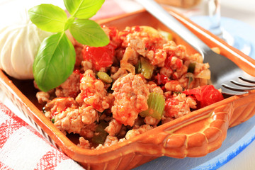 Ground meat stir fry