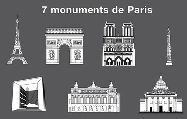 7 monuments de Paris - France